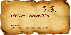 Tódor Barnabás névjegykártya