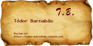 Tódor Barnabás névjegykártya